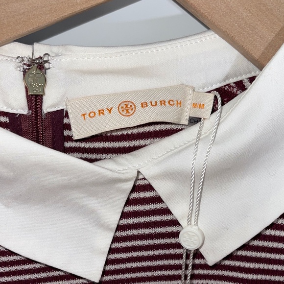 Tory Burch Patsy Poplin Collar Stripe Sweater Top NWT‎ Size Medium - Picture 4 of 13